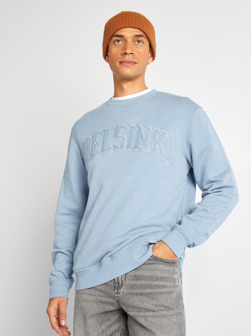 Felpa tinta unita in tessuto felpato 'Berlino' BLU - Kiabi