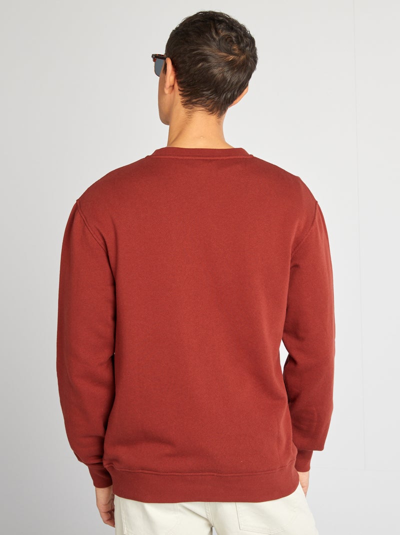 Felpa tinta unita in tessuto felpato 'Berlino' ROSSO - Kiabi