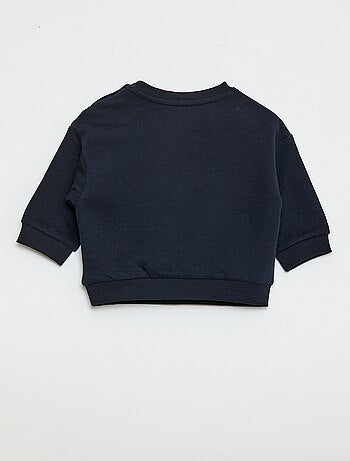 Felpa tinta unita in tessuto felpato