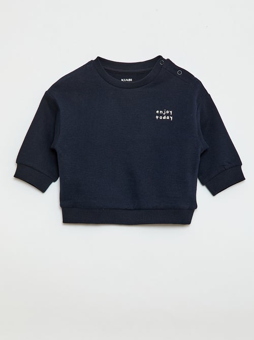 Felpa tinta unita in tessuto felpato - Kiabi