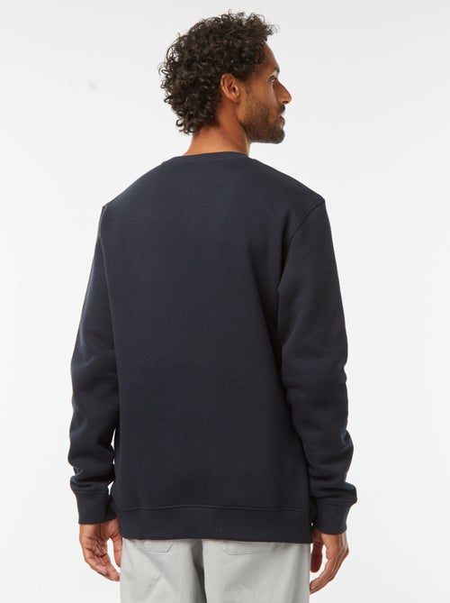 Felpa tinta unita in tessuto felpato con scollo tondo - Kiabi