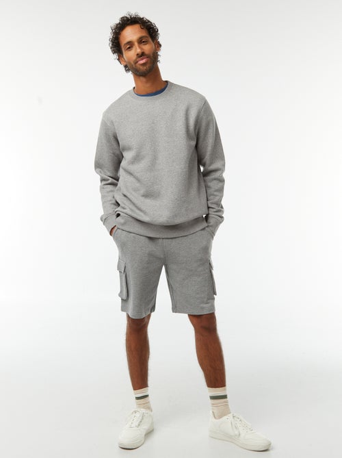 Felpa tinta unita in tessuto felpato con scollo tondo - Kiabi