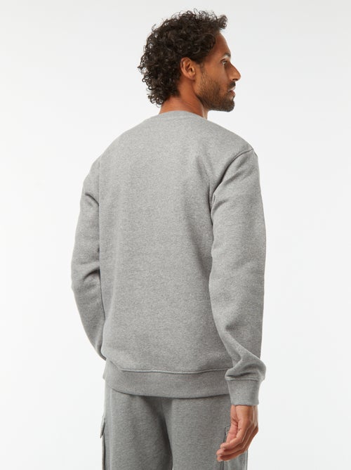 Felpa tinta unita in tessuto felpato con scollo tondo - Kiabi