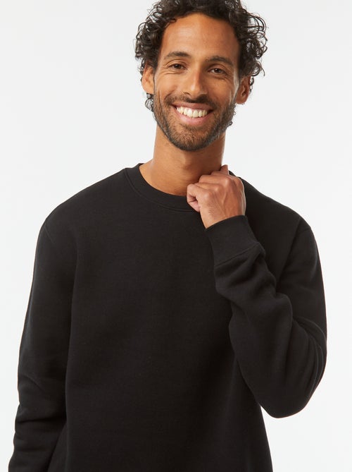 Felpa tinta unita in tessuto felpato con scollo tondo - Kiabi