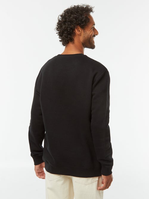 Felpa tinta unita in tessuto felpato con scollo tondo - Kiabi