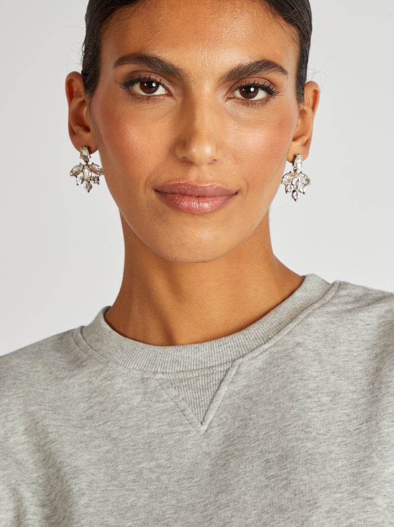 Felpa tinta unita in tessuto felpato GRIGIO - Kiabi