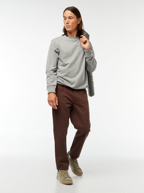 Felpa tinta unita in tessuto felpato leggero - Kiabi