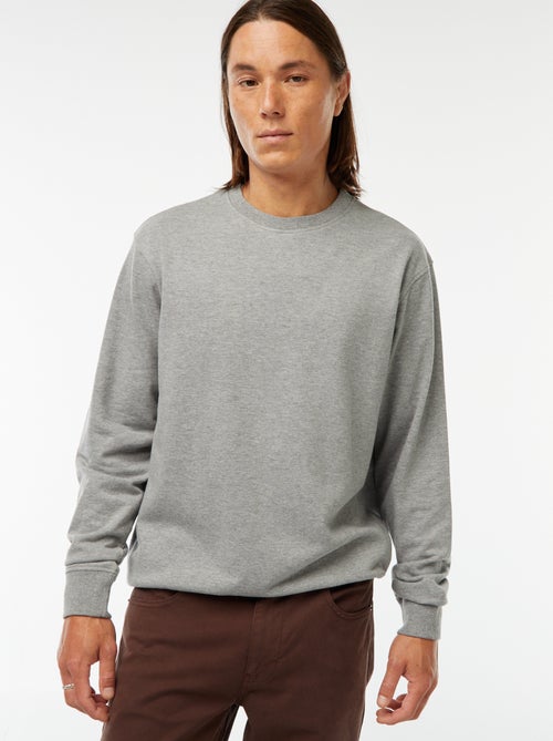 Felpa tinta unita in tessuto felpato leggero - Kiabi