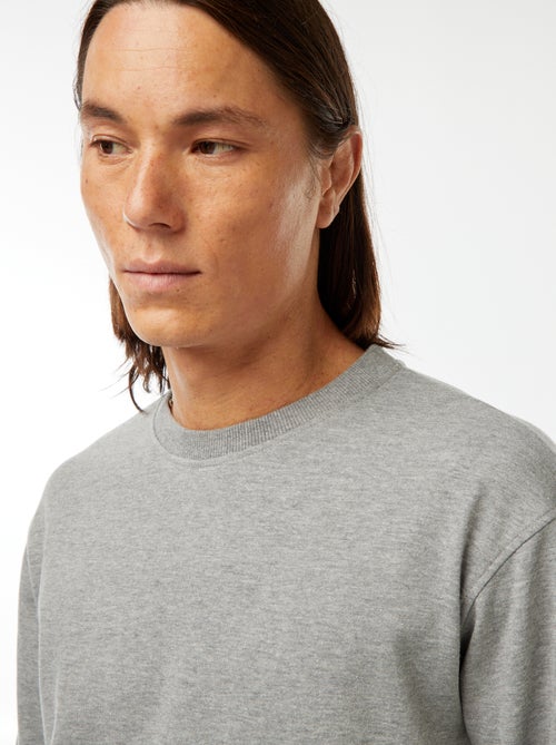 Felpa tinta unita in tessuto felpato leggero - Kiabi