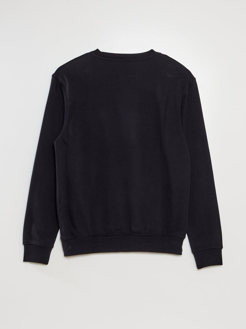 Felpa tinta unita in tessuto felpato leggero nero - Kiabi