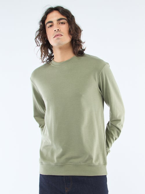 Felpa tinta unita in tessuto felpato leggero - Kiabi