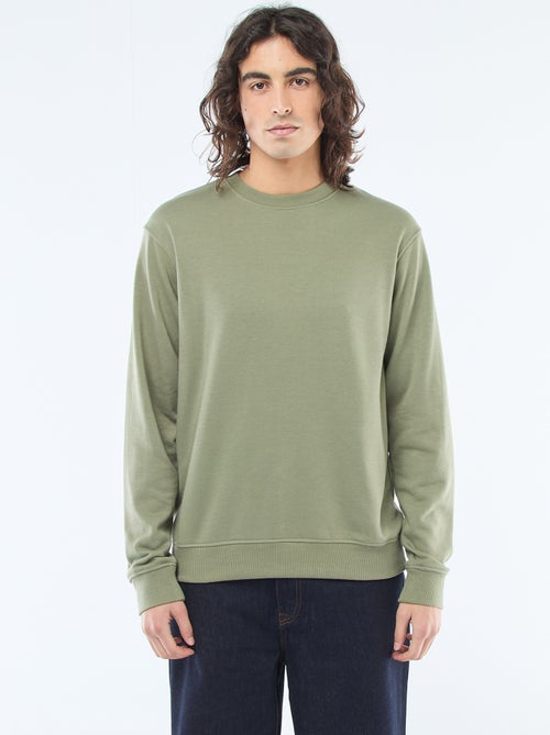 Felpa tinta unita in tessuto felpato leggero - Kiabi