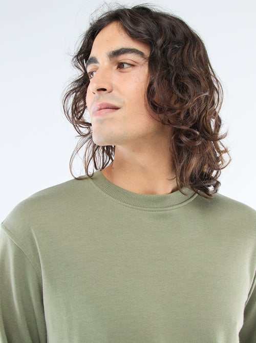 Felpa tinta unita in tessuto felpato leggero - Kiabi