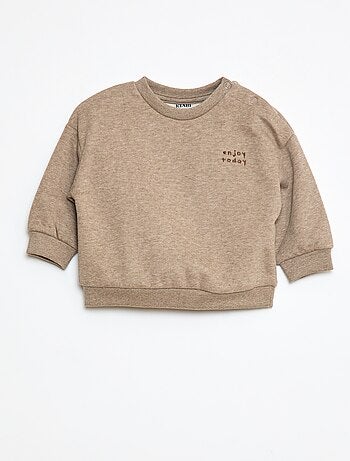 Felpa tinta unita in tessuto felpato