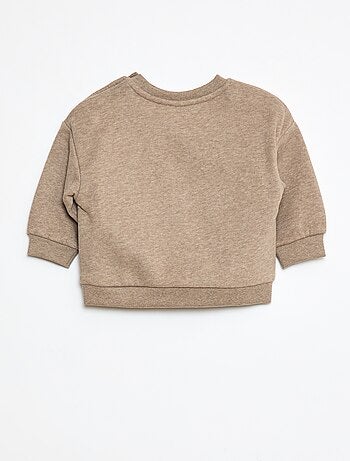 Felpa tinta unita in tessuto felpato