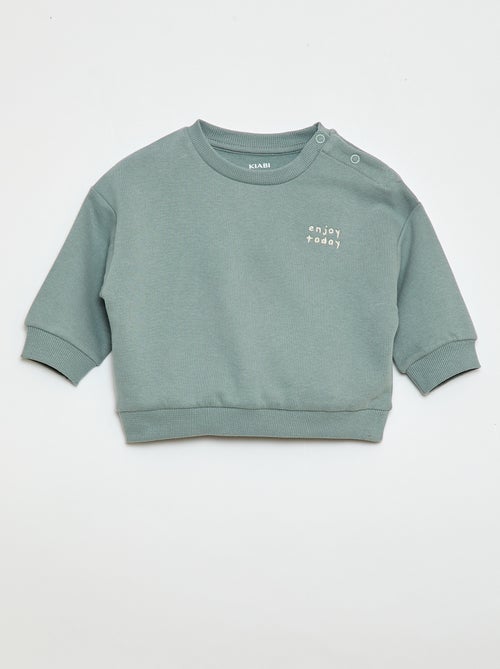 Felpa tinta unita in tessuto felpato - Kiabi