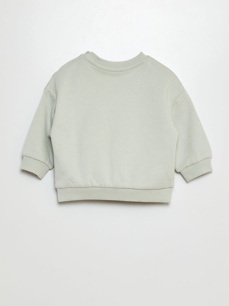 Felpa tinta unita in tessuto felpato VERDE - Kiabi