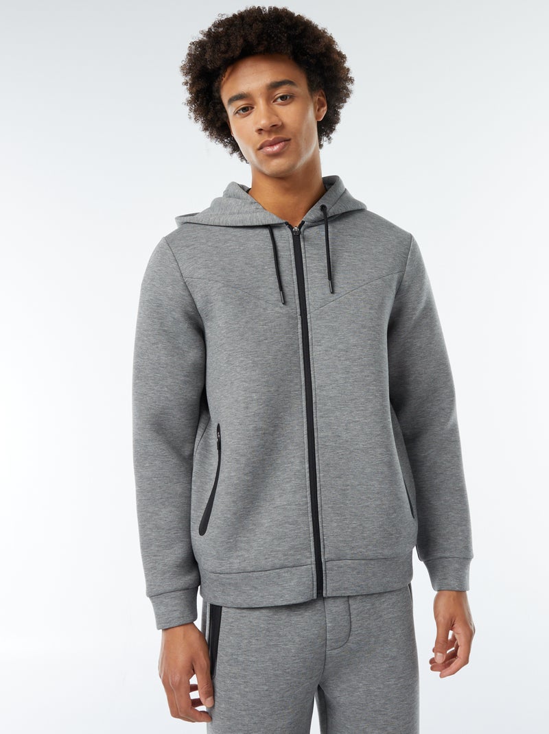 Felpa tinta unita in tessuto tipo neoprene Grigio - Kiabi