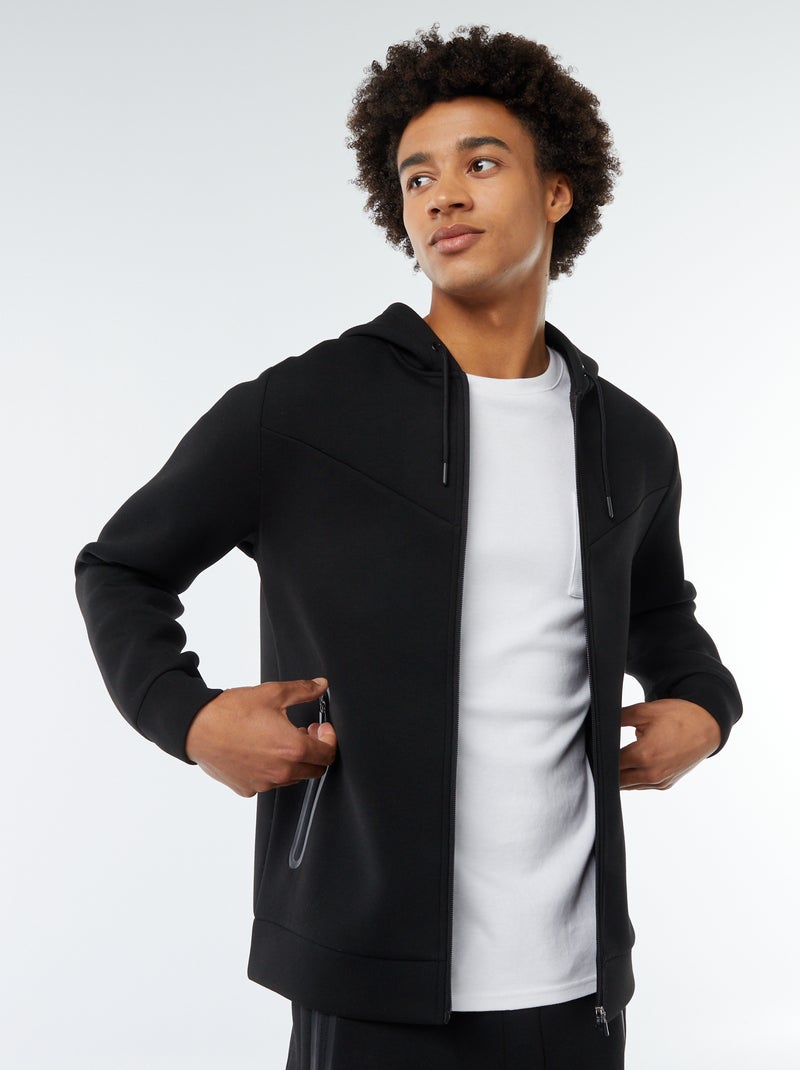 Felpa tinta unita in tessuto tipo neoprene nero - Kiabi