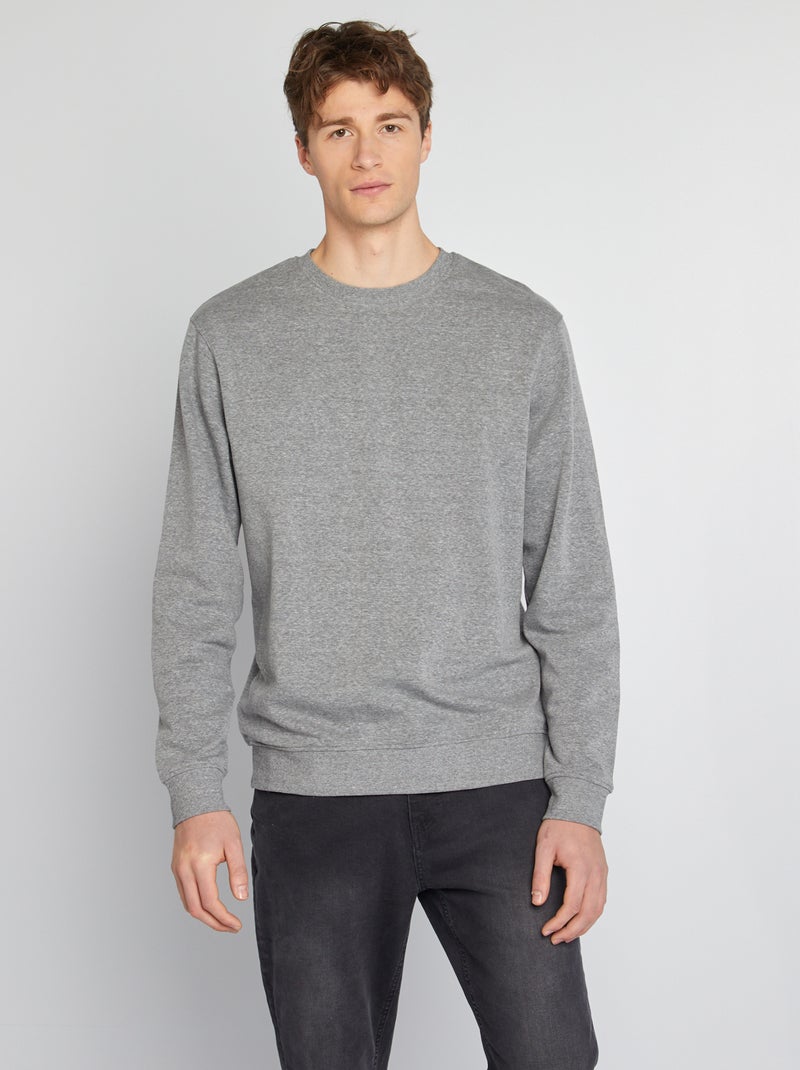 Felpa tinta unita scollo tondo +190 cm GRIGIO - Kiabi