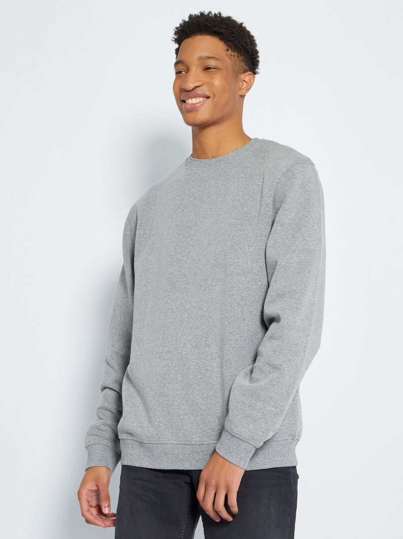 Felpa tinta unita scollo tondo +190 cm GRIGIO - Kiabi