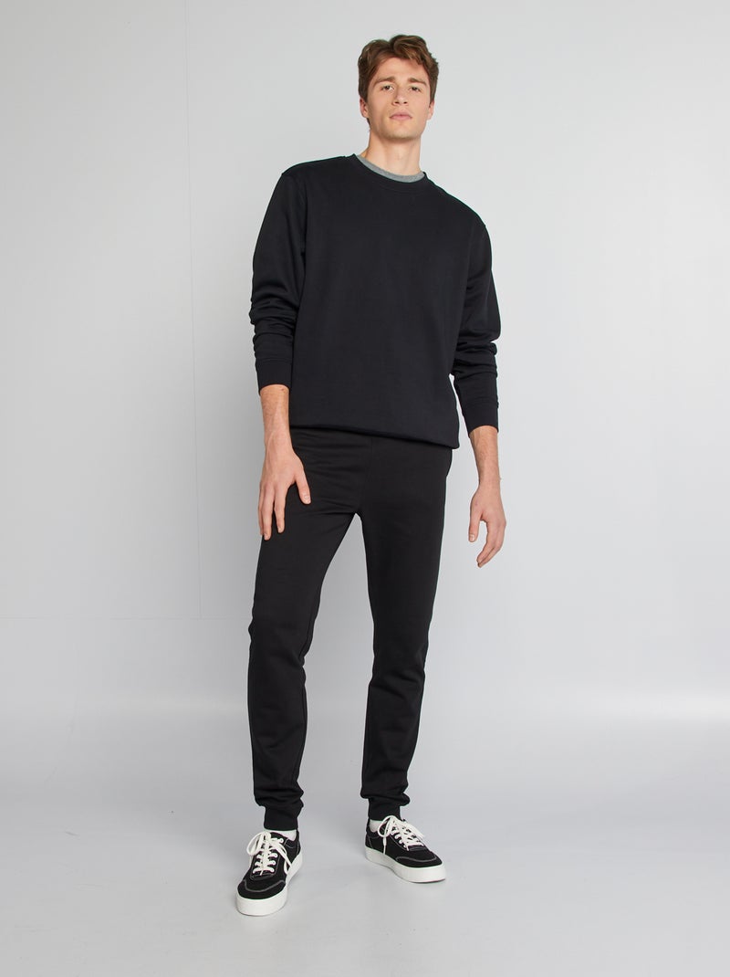 Felpa tinta unita scollo tondo +190 cm Nero - Kiabi