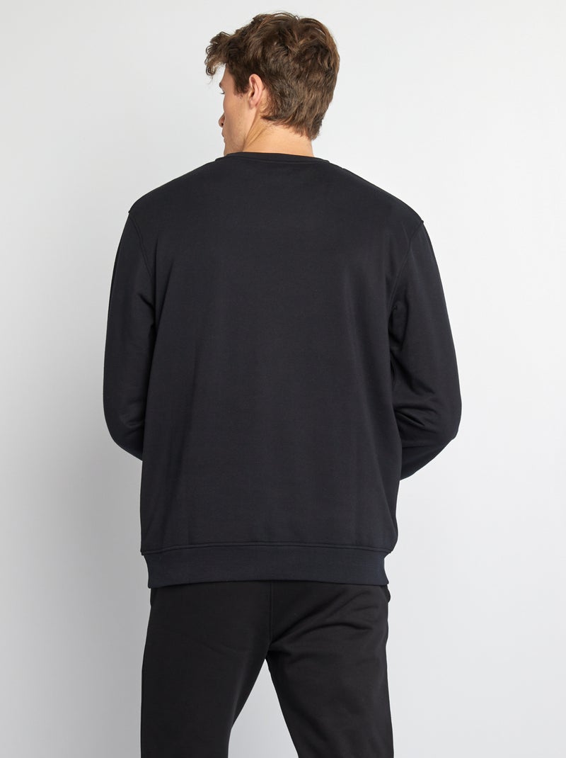 Felpa tinta unita scollo tondo +190 cm Nero - Kiabi