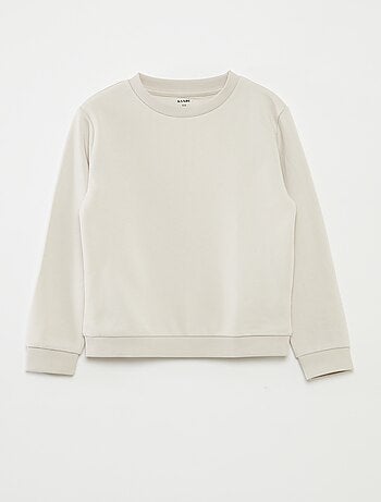 Felpa tinta unita scollo tondo in french terry