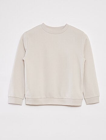 Felpa tinta unita scollo tondo in french terry