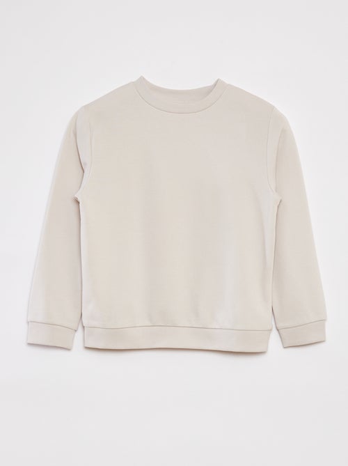 Felpa tinta unita scollo tondo in french terry - Kiabi