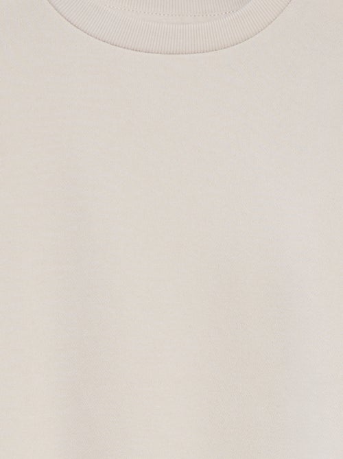 Felpa tinta unita scollo tondo in french terry - Kiabi