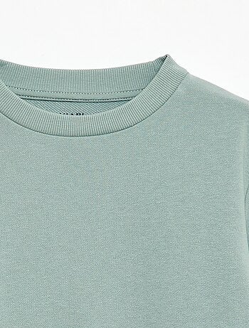 Felpa tinta unita scollo tondo in french terry