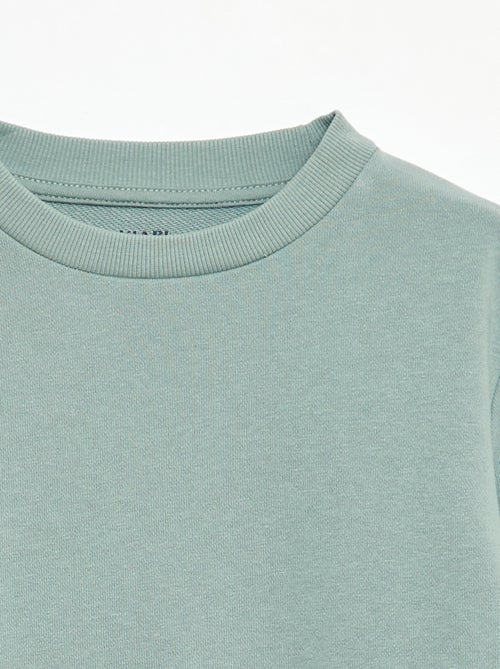 Felpa tinta unita scollo tondo in french terry - Kiabi