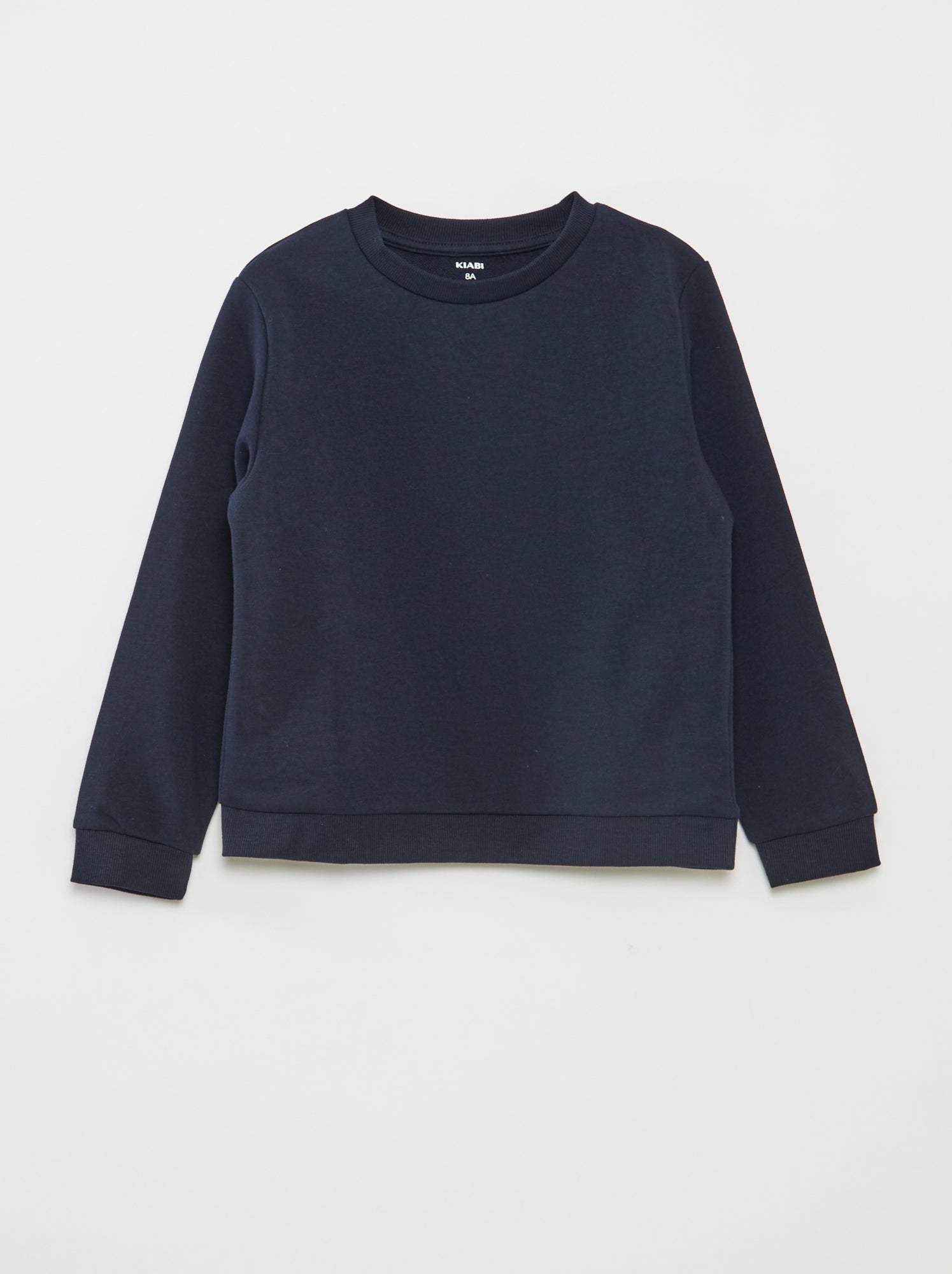 Felpa tinta unita scollo tondo in french terry