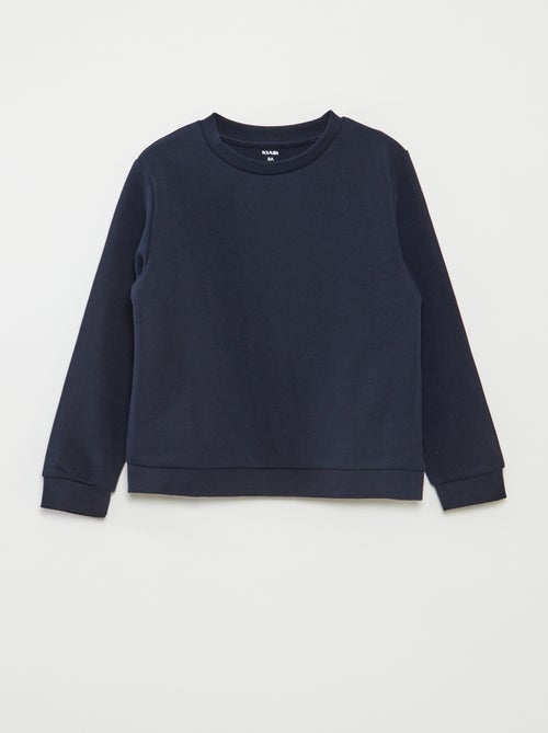 Felpa tinta unita scollo tondo in french terry - Kiabi