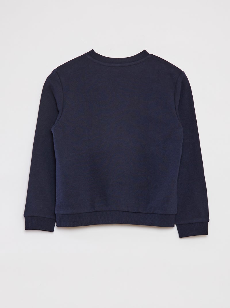 Felpa tinta unita scollo tondo in french terry BLU - Kiabi