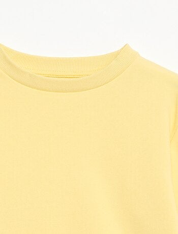 Felpa tinta unita scollo tondo in french terry