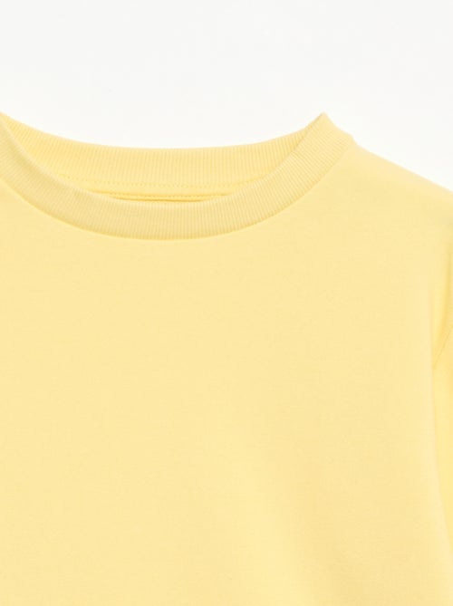 Felpa tinta unita scollo tondo in french terry - Kiabi