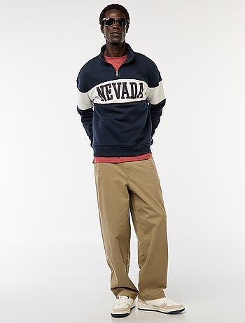 Felpa trucker collo alto con zip