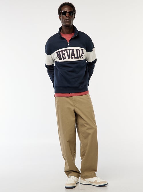 Felpa trucker collo alto con zip - Kiabi