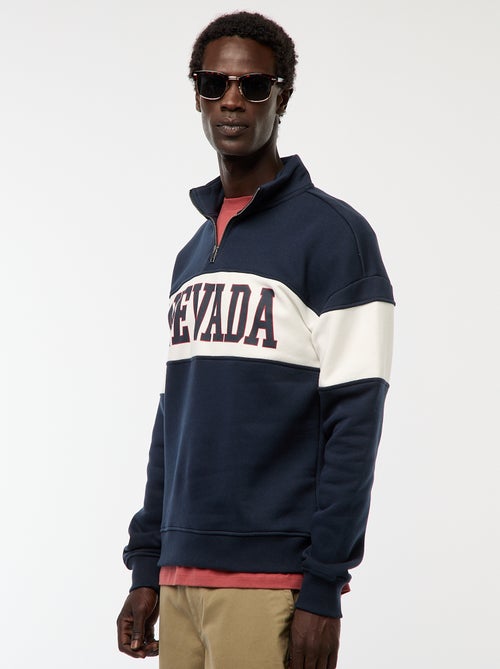 Felpa trucker collo alto con zip - Kiabi