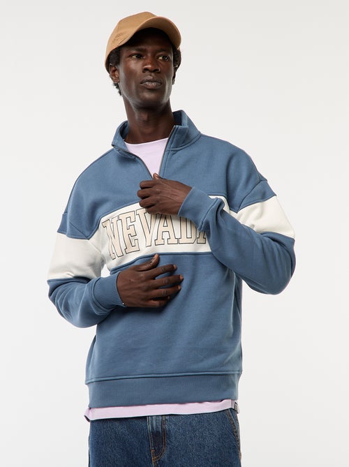 Felpa trucker collo alto con zip - Kiabi