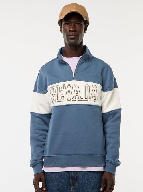 Felpa trucker collo alto con zip - Kiabi