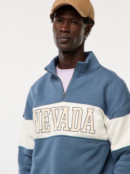 Felpa trucker collo alto con zip - Kiabi