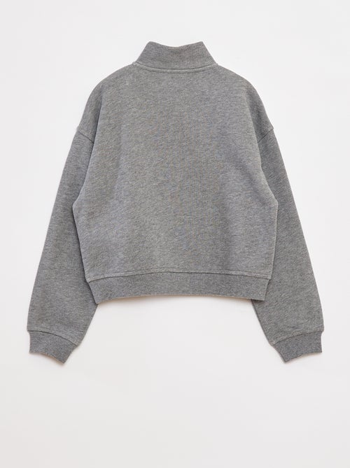 Felpa trucker collo alto con zip - Kiabi