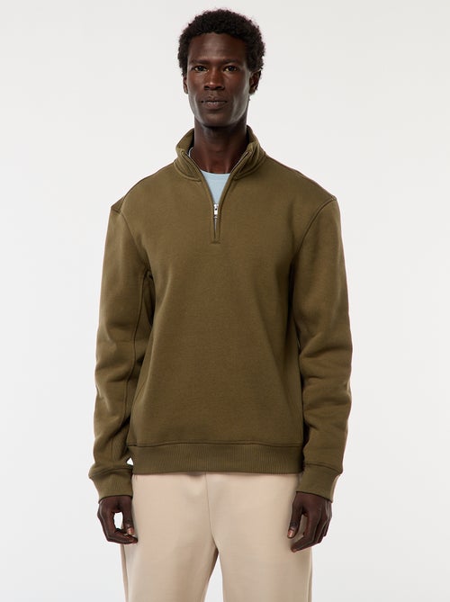 Felpa trucker collo alto con zip - Kiabi