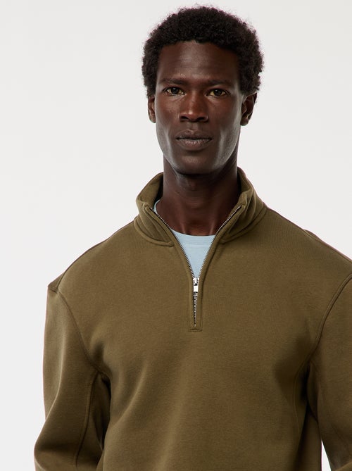 Felpa trucker collo alto con zip - Kiabi