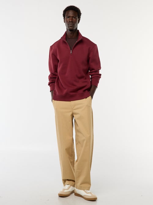 Felpa trucker collo alto con zip - Kiabi