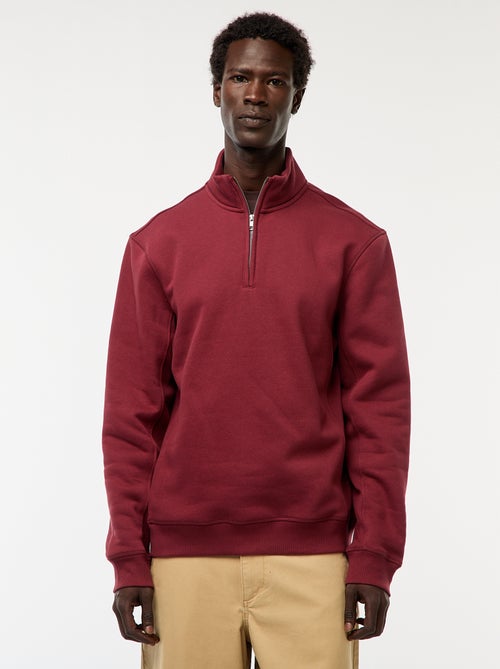 Felpa trucker collo alto con zip - Kiabi