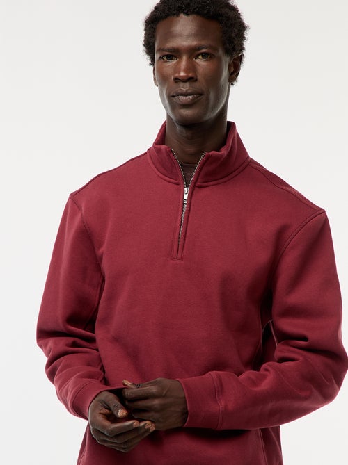 Felpa trucker collo alto con zip - Kiabi